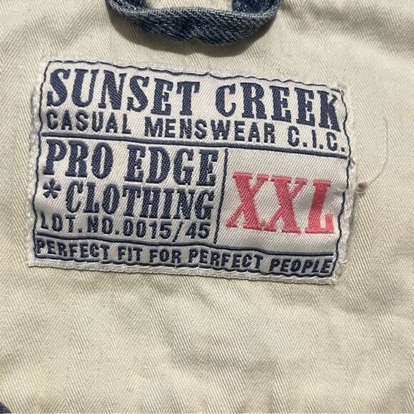 Sunset Creek Casual Menswear Denim Jean Jacket Size XXL Pro Edge Clothing - Picture 9 of 12